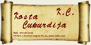 Kosta Ćupurdija vizit kartica